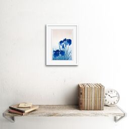 "Artery8 Wall Art Print Iris Flowers Ohara Koson Art Framed 9x7 inch in White - Size: W7"" x H9""" - thumbnail 2
