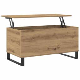 Berkfield Home Durable Coffee Table Artisan Oak 90x44.5x45 cm Engineered Wood in Brown - thumbnail 4