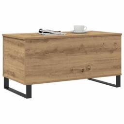 Berkfield Home Durable Coffee Table Artisan Oak 90x44.5x45 cm Engineered Wood in Brown - thumbnail 1