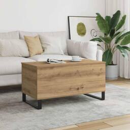 Berkfield Home Durable Coffee Table Artisan Oak 90x44.5x45 cm Engineered Wood in Brown - thumbnail 2