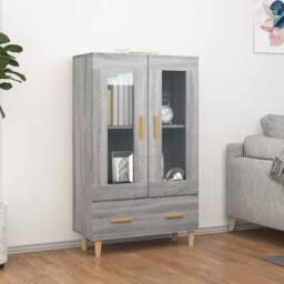 Berkfield Home Highboard Grey Sonoma 70x31x115 cm Engineered Wood - Size: 70 x 31 x 115 cm - thumbnail 2