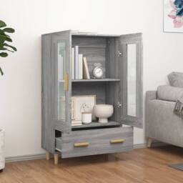 Berkfield Home Highboard Grey Sonoma 70x31x115 cm Engineered Wood - Size: 70 x 31 x 115 cm