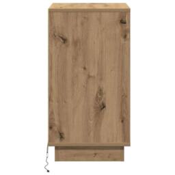 Berkfield Home Stunning Bedside Cabinet with LED Artisan Oak 39x34.5x65 cm Engin in Brown - thumbnail 7