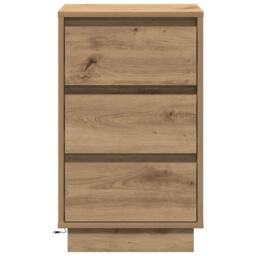 Berkfield Home Stunning Bedside Cabinet with LED Artisan Oak 39x34.5x65 cm Engin in Brown - thumbnail 6
