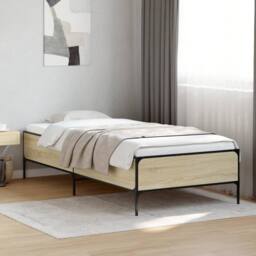 Berkfield Home Bed Frame without Mattress Sonoma Oak 90x190 cm Single in Brown - thumbnail 2