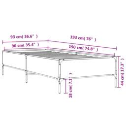 Berkfield Home Bed Frame without Mattress Sonoma Oak 90x190 cm Single in Brown - thumbnail 9