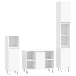 Berkfield Home 3 Piece Bathroom Furniture Set White Engineered Wood - thumbnail 1