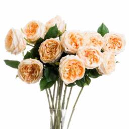 Lemon Pavilion Furniture and Decor Butter Portland Rose Artificial Flower - L7 x W12 x H72 cm in Orange - thumbnail 1