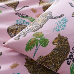 Portfolio Home Night Jaguar Duvet Cover Set in Pink - Size: Single - thumbnail 2