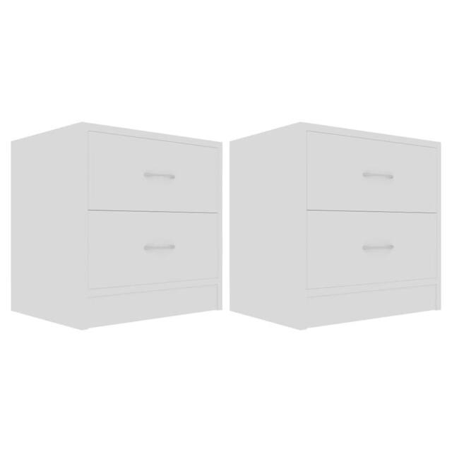 Berkfield Home Bedside Cabinets 2 pcs White 40x30x40 cm Engineered Wood - Size: 40 x 30 x 40 cm - image 1