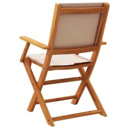Berkfield Home Garden Chairs 2 pcs Taupe Solid Wood Acacia & Fabric - thumbnail 7