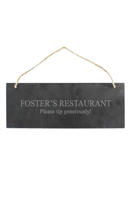 Personalised Memento Company Personalised Engraved Hanging Slate Plaque in Black - image 1