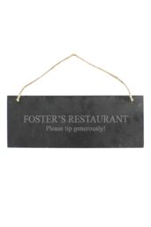 Personalised Memento Company Personalised Engraved Hanging Slate Plaque in Black - thumbnail 1