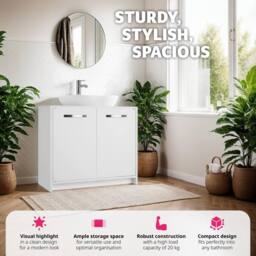 tectake Vanity Unit Katalina in White - thumbnail 3