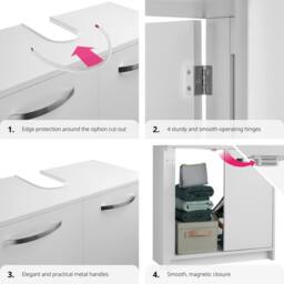 tectake Vanity Unit Katalina in White - thumbnail 4