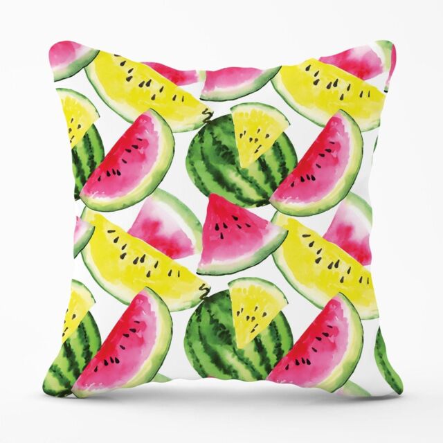 Warren Reed - Designer Colourful Melon Pattern Outdoor Cushion in Yellow - Size: 60 cm x 60 cm - image 1