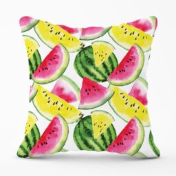 Warren Reed - Designer Colourful Melon Pattern Outdoor Cushion in Yellow - Size: 60 cm x 60 cm - thumbnail 1