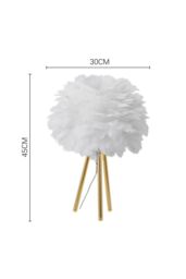 Elegant Feather Design Bedside Table Lamp - thumbnail 3
