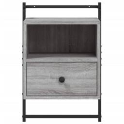 Berkfield Home Decorative Bedside Cabinet Wall-mounted Grey Sonoma 40x30x61 cm E - Size: 40 x 30 x 61 cm - thumbnail 6