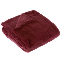 Paoletti Empress Faux Fur Throw in Dark Red - Size: 130 cm x 180 cm - thumbnail 3