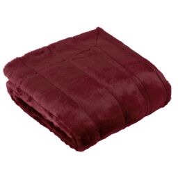Paoletti Empress Faux Fur Throw in Dark Red - Size: 130 cm x 180 cm - thumbnail 2