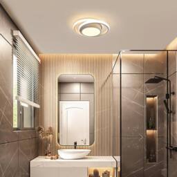 Goeco LED Ceiling Light, 32 W, Modern, White, Round, 3000 K, for Bedrooms in White - thumbnail 2