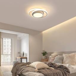 Goeco LED Ceiling Light, 32 W, Modern, White, Round, 3000 K, for Bedrooms in White - thumbnail 4