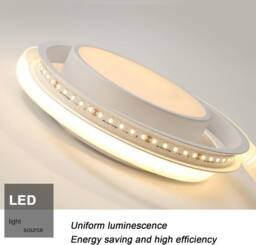 Goeco LED Ceiling Light, 32 W, Modern, White, Round, 3000 K, for Bedrooms in White - thumbnail 6