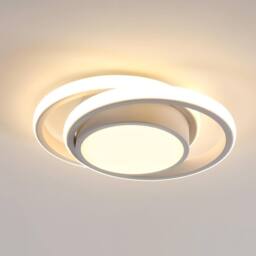 Goeco LED Ceiling Light, 32 W, Modern, White, Round, 3000 K, for Bedrooms in White - thumbnail 1