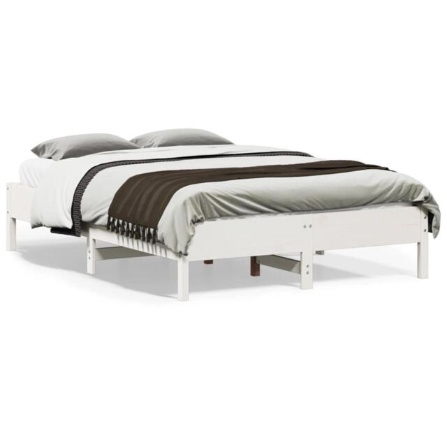 Berkfield Home Bed Frame without Mattress White 120x190 cm Small Double Solid Wood Pine - image 1