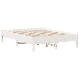 Berkfield Home Bed Frame without Mattress White 120x190 cm Small Double Solid Wood Pine - thumbnail 6