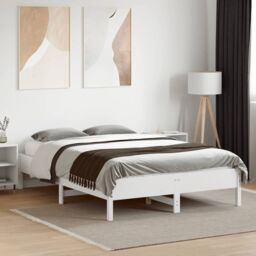 Berkfield Home Bed Frame without Mattress White 120x190 cm Small Double Solid Wood Pine - thumbnail 3