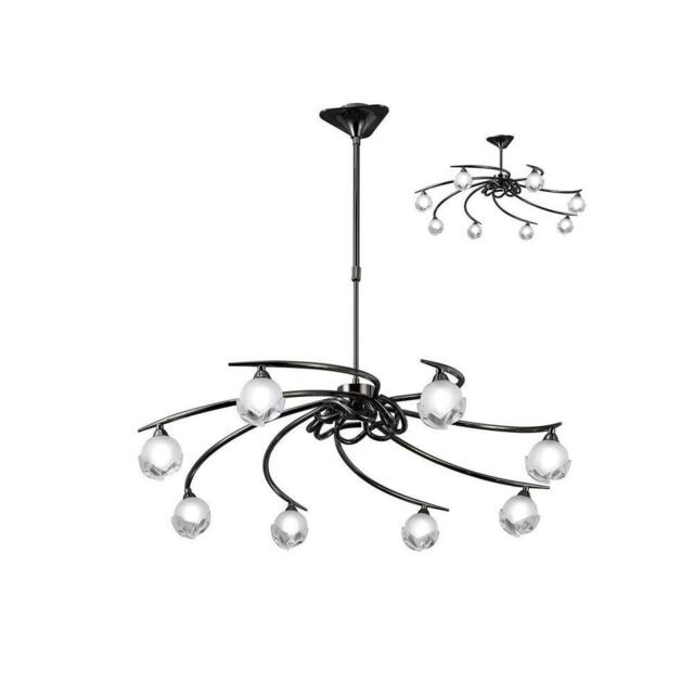 Netlighting Fragma Telescopic Semi Flush 8 Light G9 Black Chrome - image 1