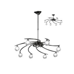 Netlighting Fragma Telescopic Semi Flush 8 Light G9 Black Chrome - thumbnail 1