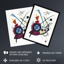 Artery8 Violet Abstract Painting Wassily Kandinsky Framed Wall Art Print in White - Size: A4 - thumbnail 2