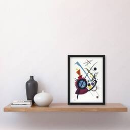 Artery8 Violet Abstract Painting Wassily Kandinsky Framed Wall Art Print in White - Size: A4 - thumbnail 4
