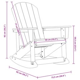 Berkfield Home Adirondack Rocking Chairs 2 pcs Navy blue 73.5 x 92 x 90 cm - thumbnail 9