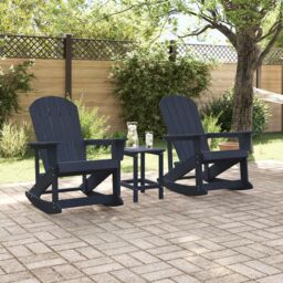 Berkfield Home Adirondack Rocking Chairs 2 pcs Navy blue 73.5 x 92 x 90 cm - thumbnail 3