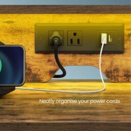 Pirlo Plush Industrial 120CM Computer Desk With USB Outlets & LED Lights in Brown - thumbnail 3