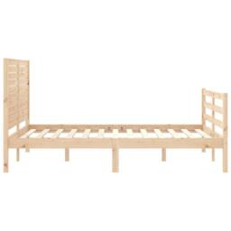 Berkfield Home Beautiful Bed Frame with Headboard 120x200 cm Solid Wood in Light Tan - Size: Small Double - thumbnail 7