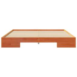 Berkfield Home Floor Bed Frame with Storage Brown 200 x 200 cm Solid pine wood in Light Brown - thumbnail 5