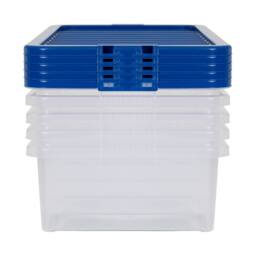 Wham Crystal 32L Clear Box & Stronger Lid PK5 in Blue - thumbnail 3