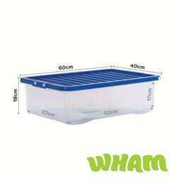 Wham Crystal 32L Clear Box & Stronger Lid PK5 in Blue - thumbnail 6