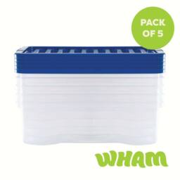 Wham Crystal 32L Clear Box & Stronger Lid PK5 in Blue - thumbnail 5
