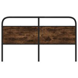 Berkfield Home Headboard Smoked Oak 150 cm Steel & Engineered Wood in Brown - thumbnail 3