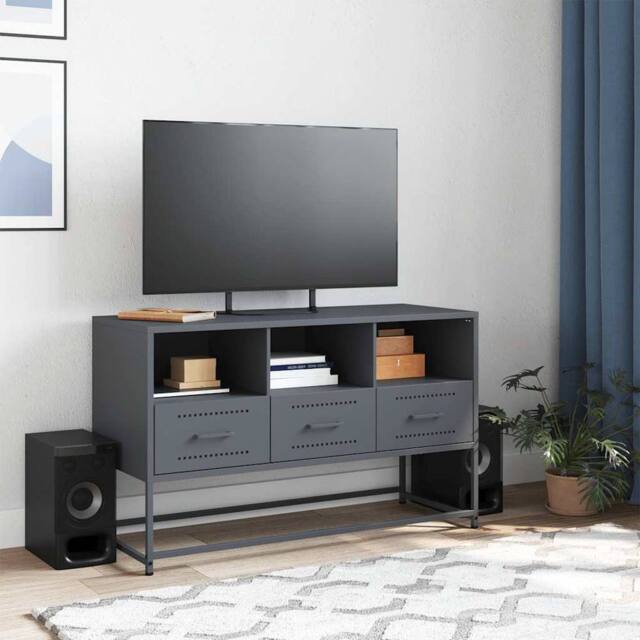 Berkfield Home TV Cabinet Anthracite 100.5x39x60.5 cm Steel in Dark Grey - image 1
