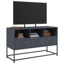 Berkfield Home TV Cabinet Anthracite 100.5x39x60.5 cm Steel in Dark Grey - thumbnail 4