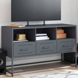 Berkfield Home TV Cabinet Anthracite 100.5x39x60.5 cm Steel in Dark Grey - thumbnail 2