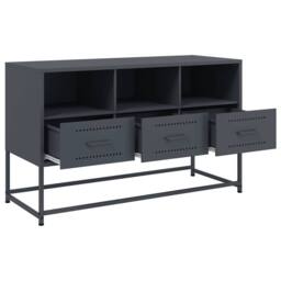 Berkfield Home TV Cabinet Anthracite 100.5x39x60.5 cm Steel in Dark Grey - thumbnail 9