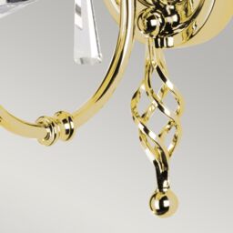 Netlighting Aegean 1 Light Indoor Candle Wall Light Polished Brass E14 in Yellow - thumbnail 4